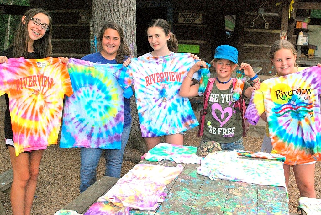 Campers showing off their crafts