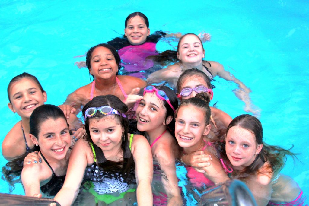 Campers swimming at camp